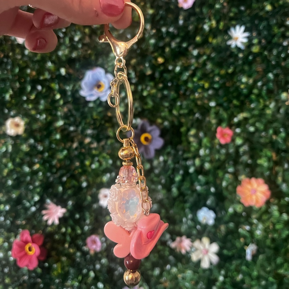 Coastal cowgirl charm keychain